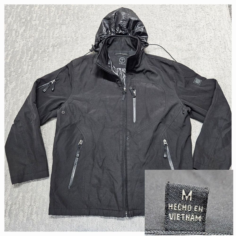 TUMI T Tech Black Micro‎ Bonded Water Resistant Performance Travel Jacket Sz. M